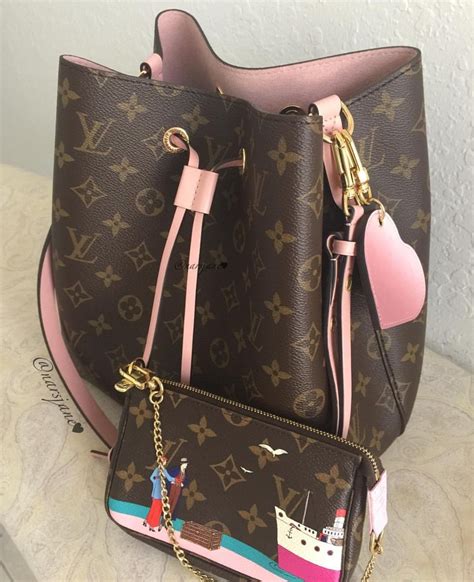 louis vuitton pink and white bag